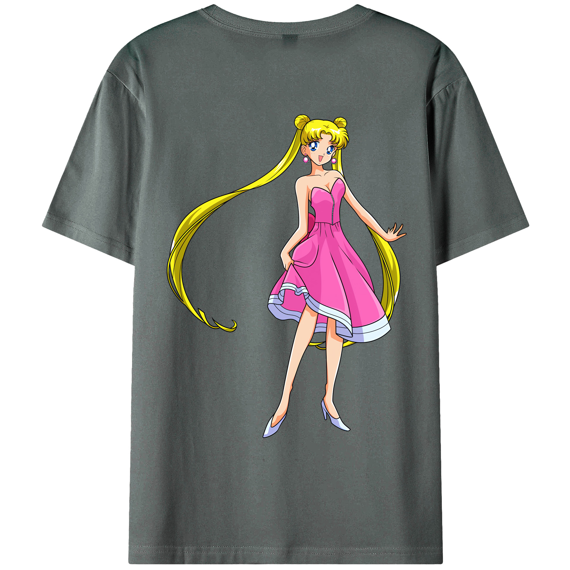 （画像用） 美少女戦士セーラームーン 愛野 美奈子 あいの みなこ Sailor Moon Aino Minako 綿100％ メンズ半袖Tシャツ（バックプリント） 通気性